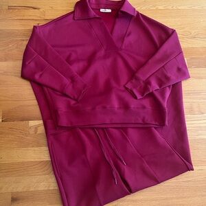Zenana Outfitters Maroon ‘Scuba’ Set Small